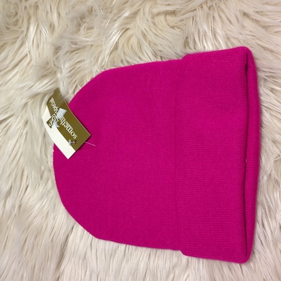 Pink embellished bling winter beanie hat - Picture 2 of 3